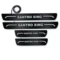 Auto Pearl Car Door Foot Step Led Sill/Scuff Plates Mirror Finish Black Compatible For Hyundai Santro Xing (2008-2014), LEDBlklPLATE_Blk_SantroXing2008_14 (Set of 4)-image-40