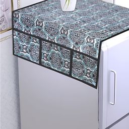 AAZEEM Blue & White Printed Waterproof FridgeTopCover-image-47