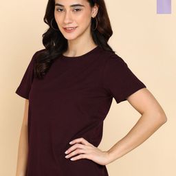 Adyavastram Women Pack of 2 Solid Round Neck Cotton T-shirts-image-22