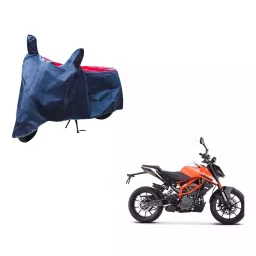 Auto Pearl Waterproof Two Wheeler Cover For KTM 125 Duke (Red & Blue)-image-81