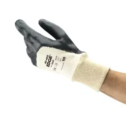 Ansell Edge 40400 Grey Cotton Oil Grip Oil Repellent Work Gloves Size 10 Foam Nitrile Coating, 40400100-picture-42