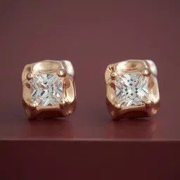 Kushal's Fashion Jewellery 92.5 Sterling Silver Rose Gold-Plated Classic Studs-16