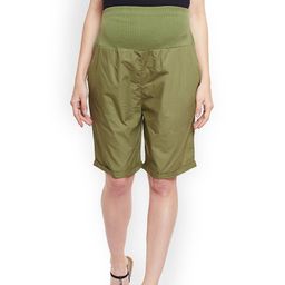 Oxolloxo Women Olive Green Solid Regular Fit Maternity Shorts-image-49