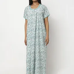 Juliet Printed Round Neck Maxi Nightdress-picture-37