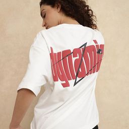 RAREISM Women Graphic Printed Round Neck Cotton Oversized T-shirt-image-66