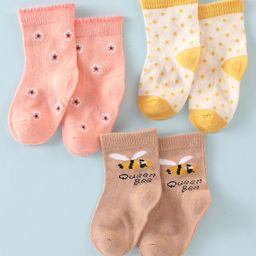 Bonjour Ankle Length Cotton Socks Pack of 3 (Color May Vary)-image-71