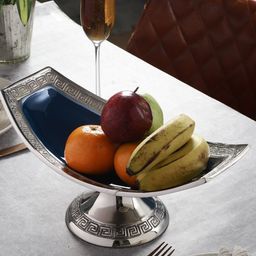 De Maison Decor Versace Design Platter  in Blue Enamle & Gold Finish-image-19