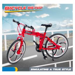 Toysire Metal Model Bicycle Toy for Kids Die cast Mountain Bicycle Racing Cycle Cross Mountain Bikes Toys for Boys Girls(Red)-picture-28