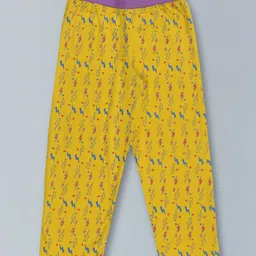 Kiddopanti Stars & Lightining Bolt Printed Pajama Pant - Yellow-picture-35