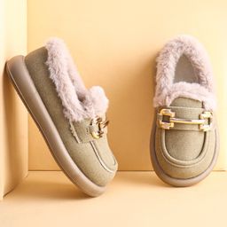 Babyoye Slip On Formal & Party Wear Shoes - Khaki-image-56