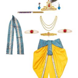 Itsmycostume Janmashtami Theme Lace Embellished Shri Krishna Costume Set - Yellow-image-94