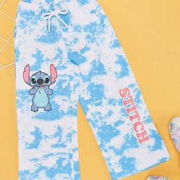 Pantaloons Junior Cotton Disney Featuring Stitch Printed Tye Dye Pant - Blue-picture-46