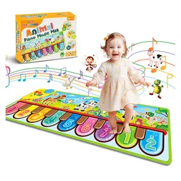 Wembley Toys Musical Play Mat with 8 Instrument Sounds & Animal Print - Multicolor-picture-36