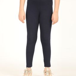 Zion Cotton Lycra Knit Solid Leggings - Navy Blue-image-49