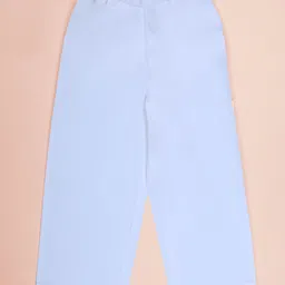 Kiddopanti Cotton Woven Solid Pyjama Set - White-picture-4