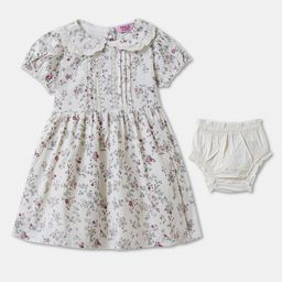 R&B Floral Print Peter Pan Collar A-Line Dress-image-51