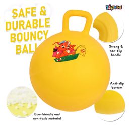 Toyshine Hopper Ball 55cm Printed with Handle - Yellow image 2