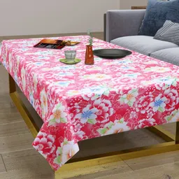 LooMantha Pink & White Floral Printed Waterproof 2-Seater Table Cover-78
