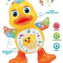 BitFeex Interactive Dancing Duck with Music and Flashing Lights for Babies and Infants - Yellow image 3