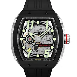 NUBEO Men Brass Dial & Straps Analogue Automatic Motion Powered Watch NB-6063-01-2