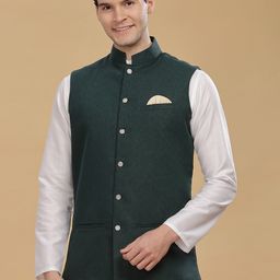 Anouk Cotton Linen Woven Nehru Jackets-picture-24