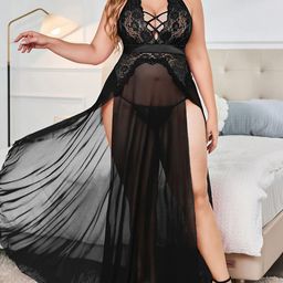 SECRETS BY ZEROKAATA Women Sheer Self Design Long Nightwear Baby Doll Lingerie-image-51