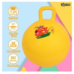 Toyshine Hopper Ball 55cm Printed with Handle - Yellow image 5