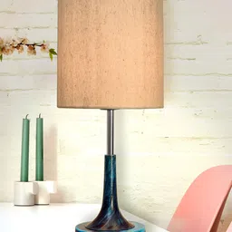 Homesake Beige Metal Industrial Cylindrical Shaped Table Lamp-image-54