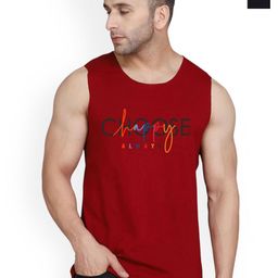 SLOWLORIS Pack Of 2 Printed Combed Cotton Gym Vests VSL26 CMB(CHS MAROON)(ZOZO BLACK)-image-87