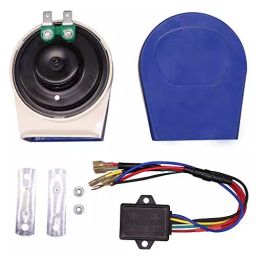 AllExtreme EXASHB2 Super Loud Air Siren Modern Universal Fit for Motorcycles, Car, Trucks, Blue Pack of 2-0