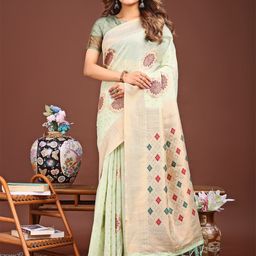 Astita Ethnic Motifs Woven Design Zari Saree-image-46