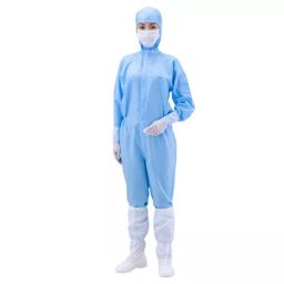 AS ONE Dust-free Clothing AS197C Hooded Jumpsuit 6L Size Blue, 1-7865-08-image-3