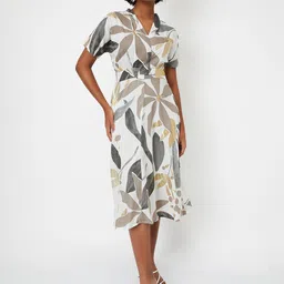 max Abstract Printed Fit & Flare Midi Dress-image-28