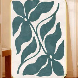 Myntra Elegant Homes Beige & Blue 1 Piece Wood Floral and Botanical Wall Paintings-13