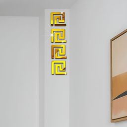 VAH Kya Bat Hai !! !2 - Pcs Yellow Square Border Mirror Stickers for Wall-image-53