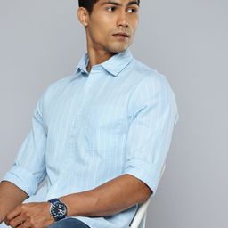 Flying Machine Pure Cotton Slim Fit Striped Casual Shirt-image-41