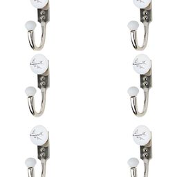 IndianShelf Silver-Toned & White 6 Pieces Aeroplane Printed Ceramic & Zinc Wall Hooks-image-104