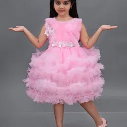 BABY HOME Girls Floral Embellished Fit & Flare Midi Dress-picture-46