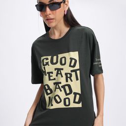glitchez Textual Expressions Drop-Shoulder Sleeves Oversized T-shirt-49