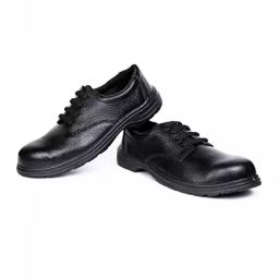 Hillson Steel Toe Safety Shoes Low Ankle PVC Sole Black Full Grain Leather Size UK 10, U-4-image-22