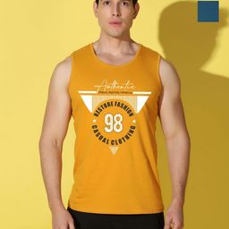 WOOSTRO Men Pack of 2 Typography Printed Round Neck Cotton Slim Fit Sports T-shirts-picture-26