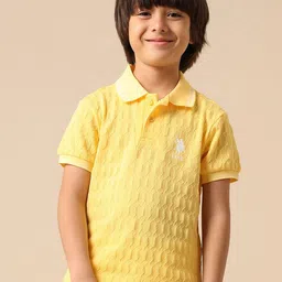 u.s. polo assn. kids Uspa Kids Boys Textured Pure Cotton Polo T-shirt-picture-21