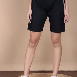 HAUWER W25shorts Women Cotton Regular Fit Mid-Rise Cargo Shorts-picture-27