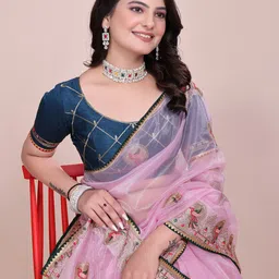 SILKWEAR Floral Embroidered Baluchari Saree-10