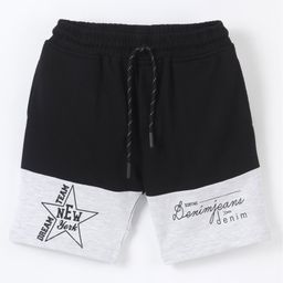 Earth Conscious Dream Team Text Placement Printed Side Pocket Shorts - Grey & Black-image-19