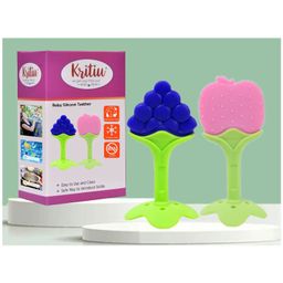 Kritiu Fruit Shaped Silicone Stand Teether  Pack Of 2 - Multicolor-4