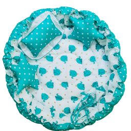Fareto New Born Baby Super Soft Sleeping Nest Bed  Bedding Set - Aqua Blue-picture-22