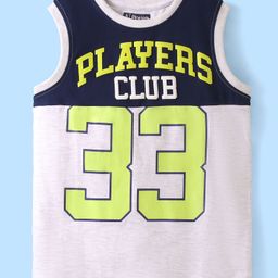 Pine Kids Sleeveless T-Shirt Players Print - White Melange-image-19