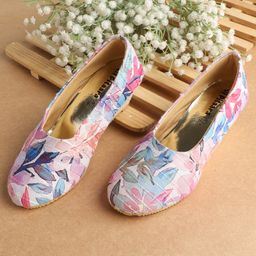 LIL PITAARA Floral Printed  Sequin Embellished Bellies - Pink-picture-13