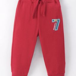 Zero Interlock Knit Full Length Lounge Pant With Number Print-Red-image-41